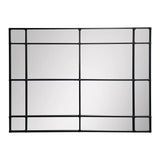 Crawford Rectangular 16 Pane Iron Framed Mirror - Black