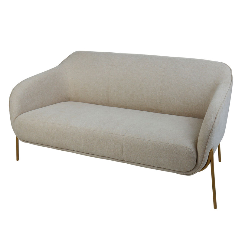 Curved 2 Seater Sofa with Brass Leg