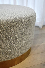 Milan Ottoman Large - Black & White Boucle