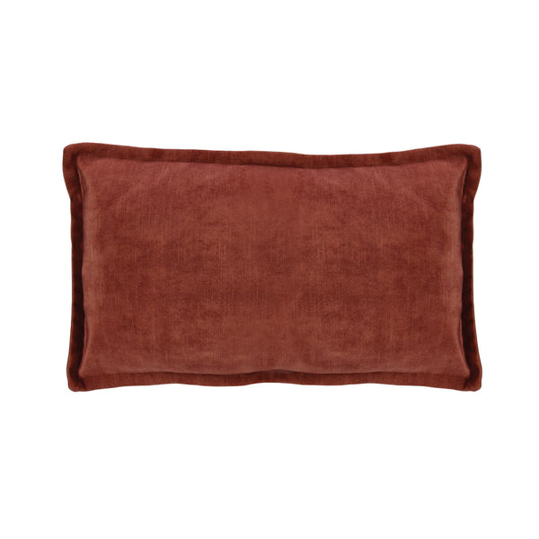 Essential Plush Velvet Lumbar Cushion - Burnt Copper