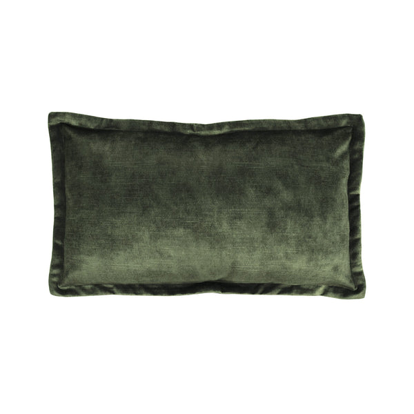 Essential Plush Velvet Lumbar Cushion - Olive