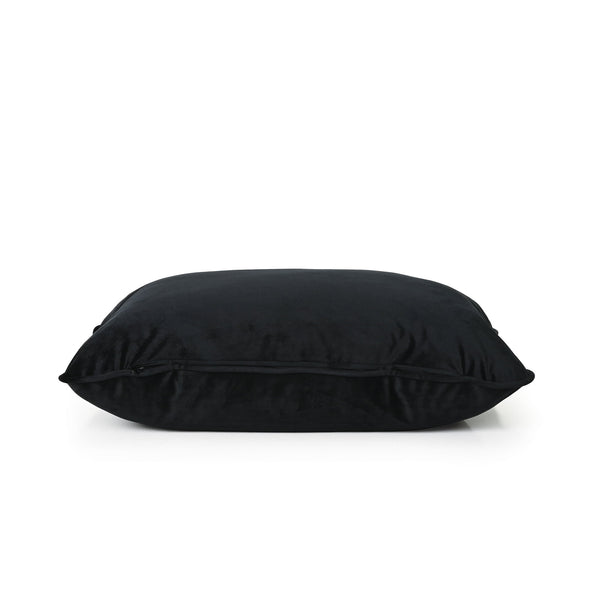 Coco Piped Lumbar Cushion - Black Velvet