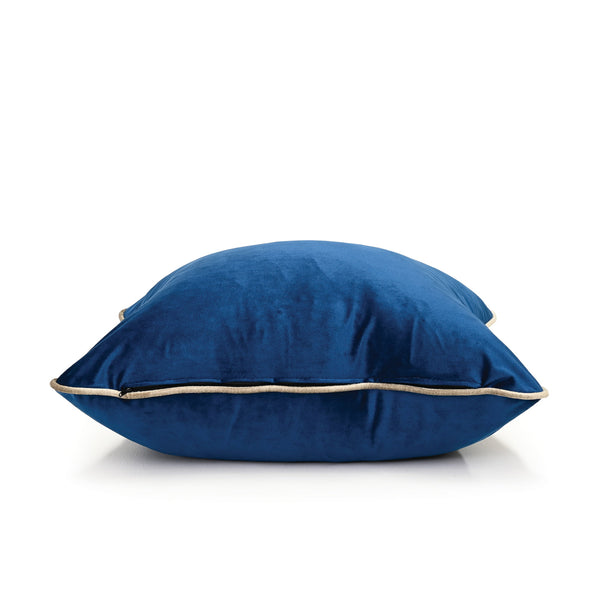 Coco Piped Cushion - French Navy Velvet