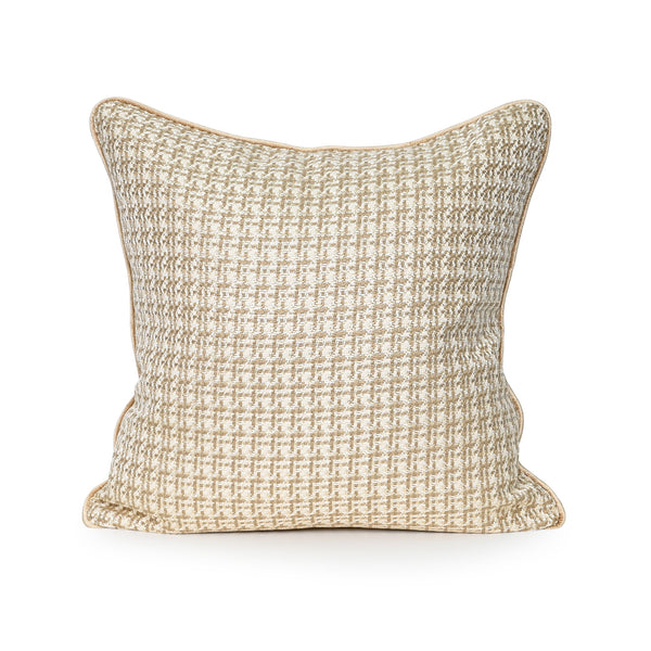 Coco Piped Cushion - Ivory Tweed