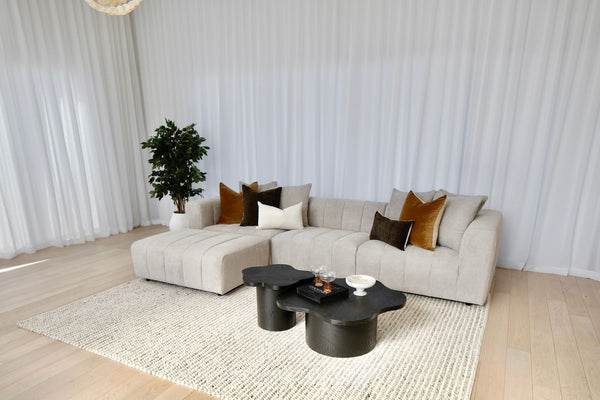 Laurent 3 Seater with Reversible Chaise - Cuddle Cobblestone