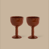 Drift Goblet Pair - Rust