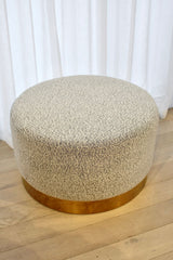 Milan Ottoman Large - Black & White Boucle