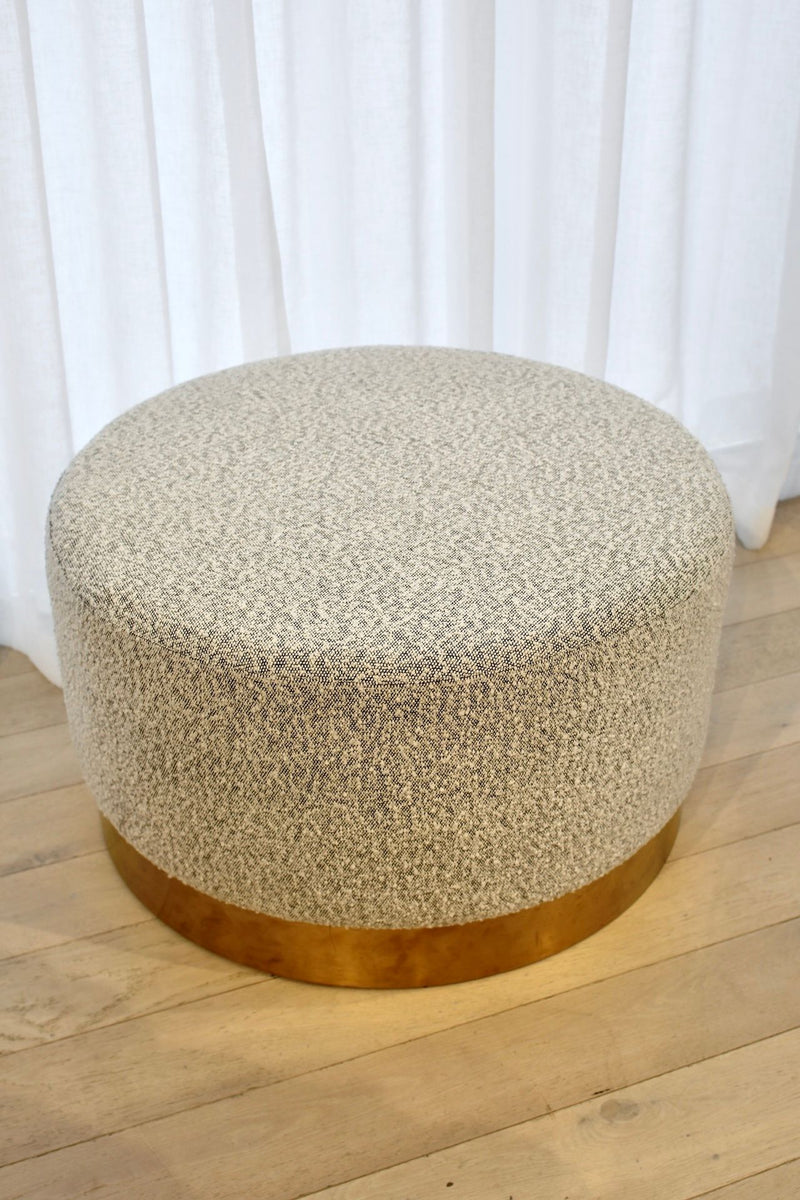 Milan Ottoman Large - Black & White Boucle