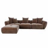 Enzo 3 Seater Chaise Lounge - Grace Raisin