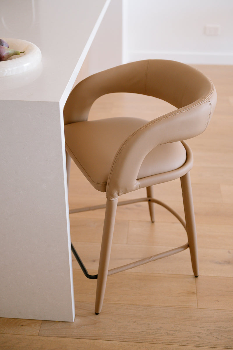 Pablo Counter Stool - Vegan Leather Butterscotch
