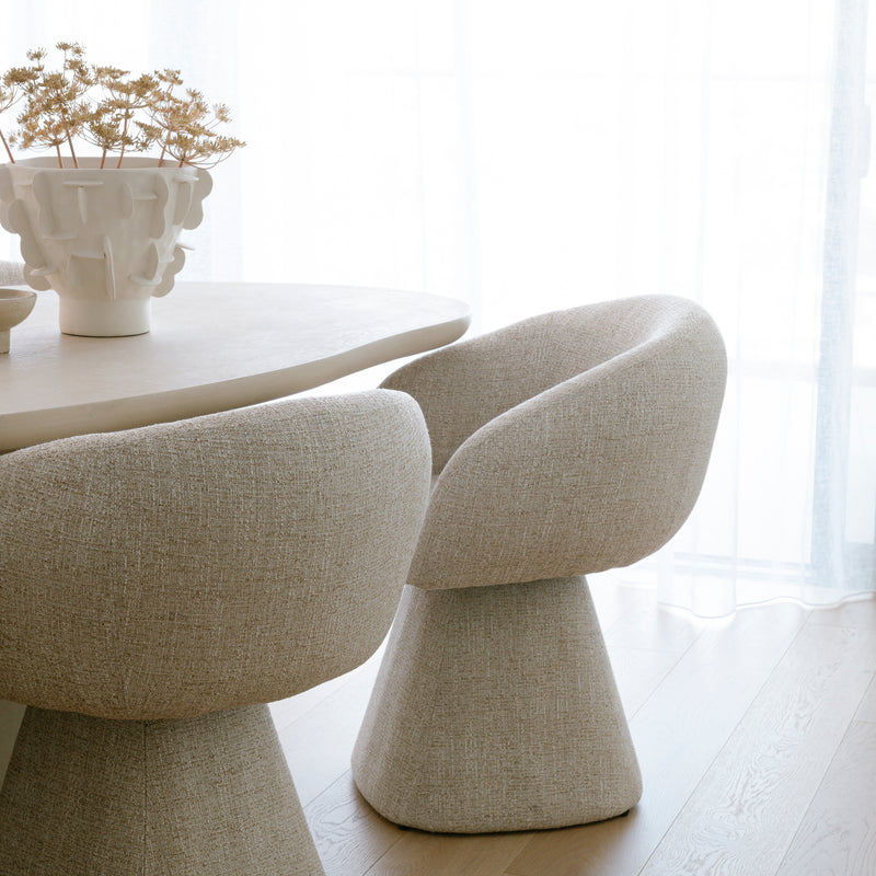 Noemi Swivel Dining Chair - Oat