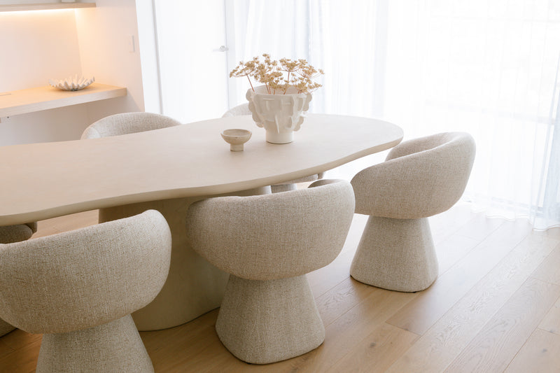 Noemi Swivel Dining Chair - Oat