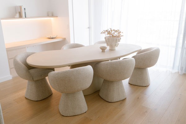 Noemi Swivel Dining Chair - Oat