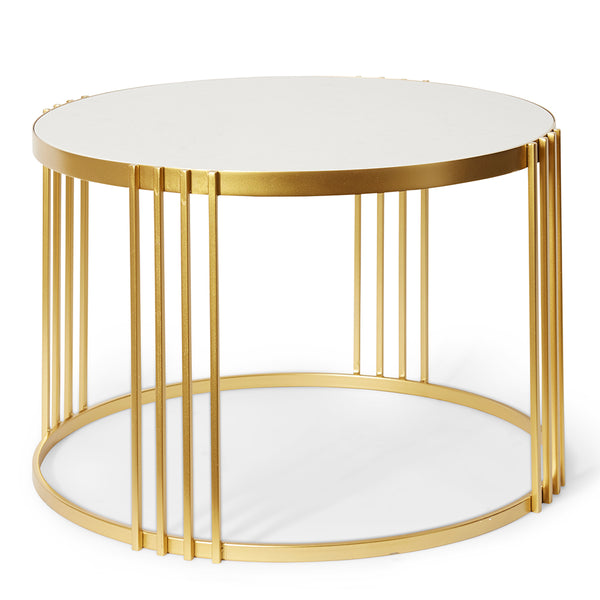 Beckam Coffee Table - Gold & White