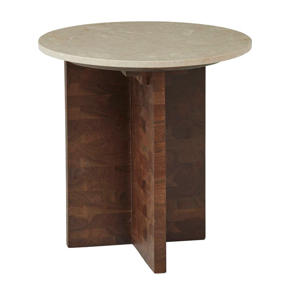 Dalton Marble Wood Side Table