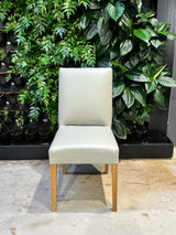 Denmark Full Leather Dining Chair - Ivory