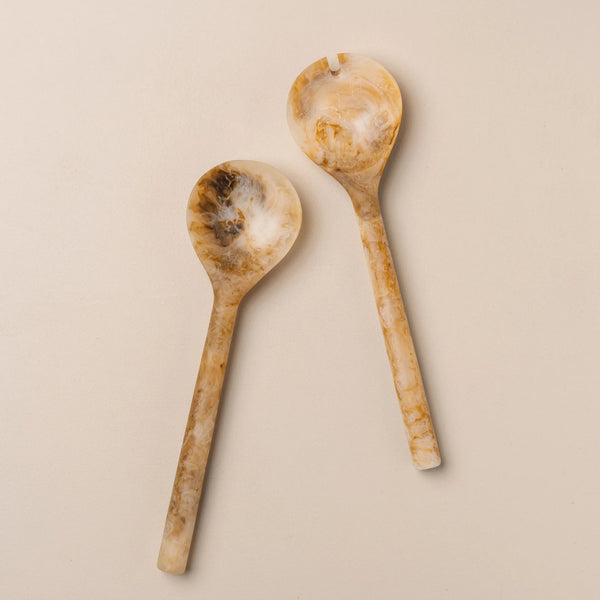 Flow Resin Salad Server - Iced Coffee