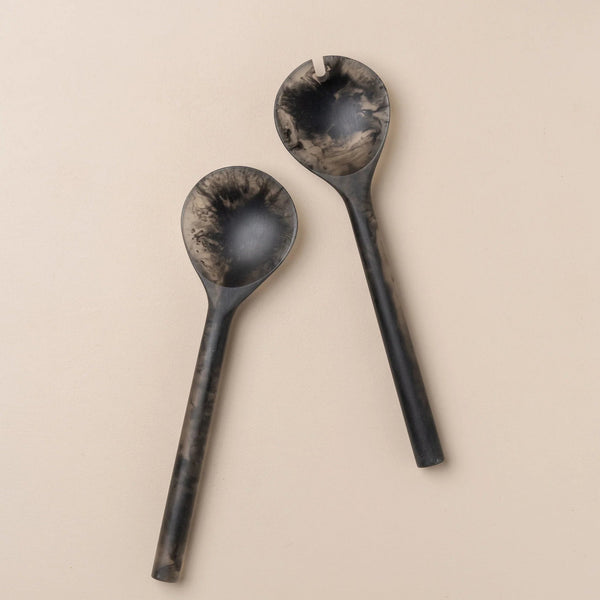 Flow Resin Salad Server - Smoke