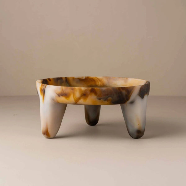 Flow Resin Structured Fruit Bowl - Iced Coffee