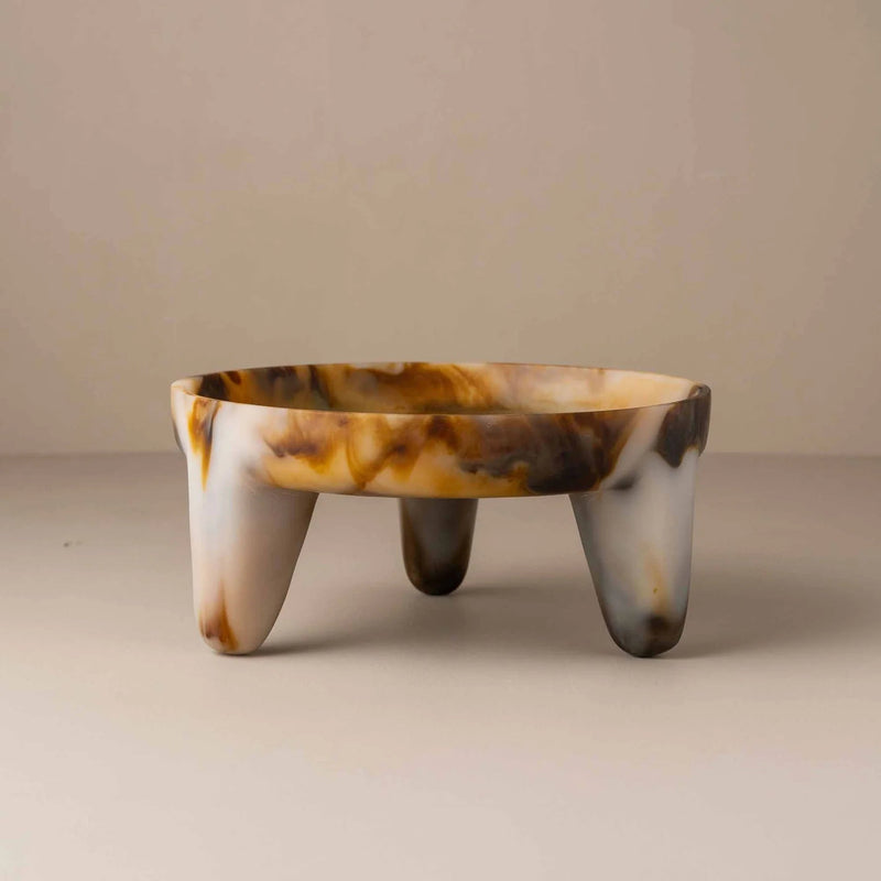 Flow Resin Structured Fruit Bowl - Iced Coffee