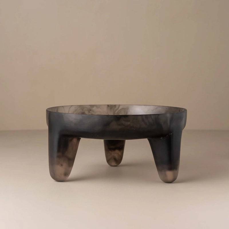 Flow Resin Structured Fruit Bowl - Smoke