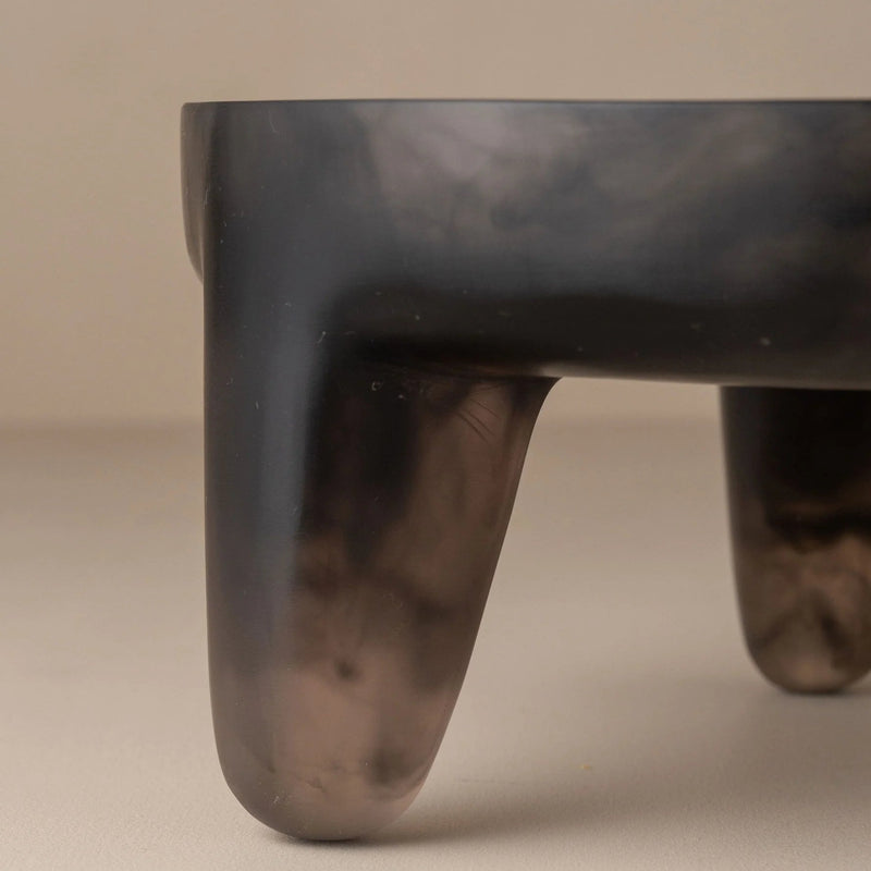 Flow Resin Structured Fruit Bowl - Smoke