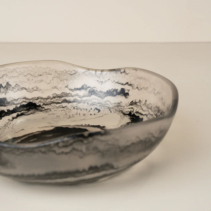 Flow Resin Large Salad Bowl - Smoke
