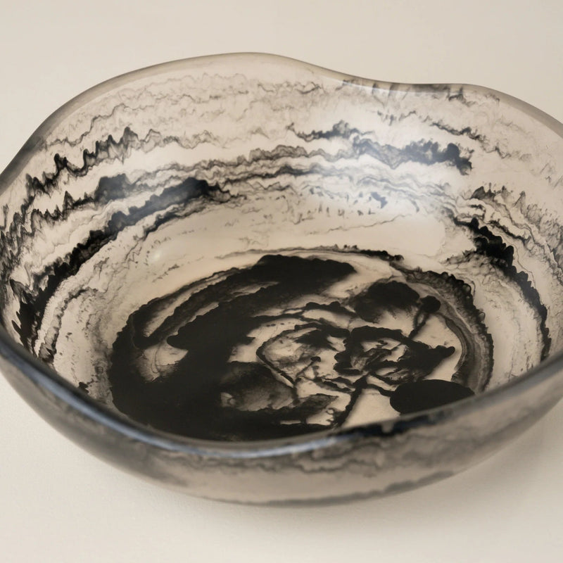 Flow Resin Large Salad Bowl - Smoke