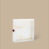 Forma Square Tray - White Onyx with Rivets