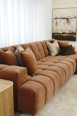 Valletta 3.5 Seater with Chaise - Mystique Biscoff