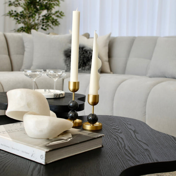 Seaweed Pillar Candle - White