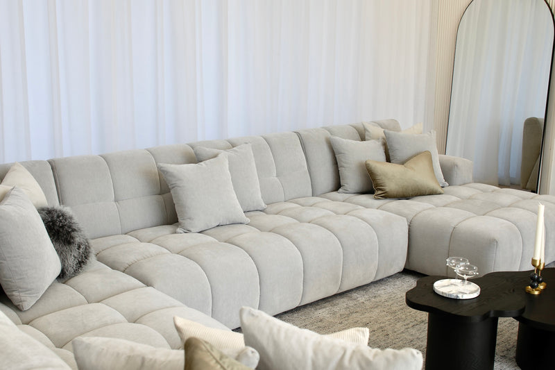 Valletta Corner Modular with Chaise - Mystique Grey Gum