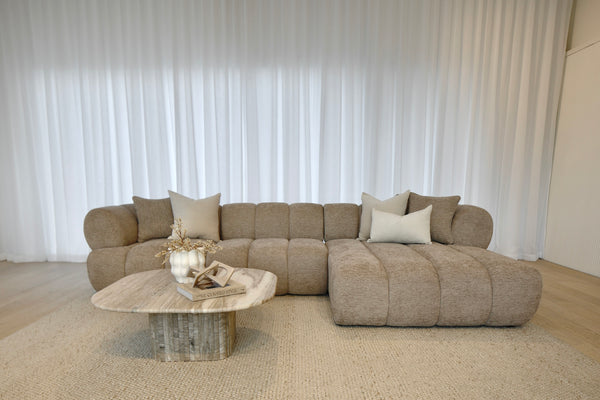 Savannah 3 Seater with Chaise - Almond