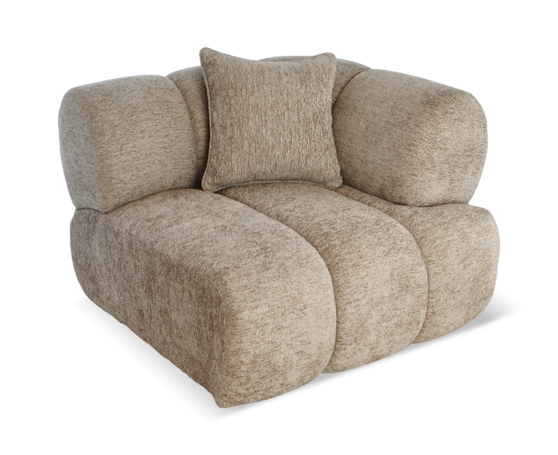 Savannah Single Seat with RHS Arm - Almond