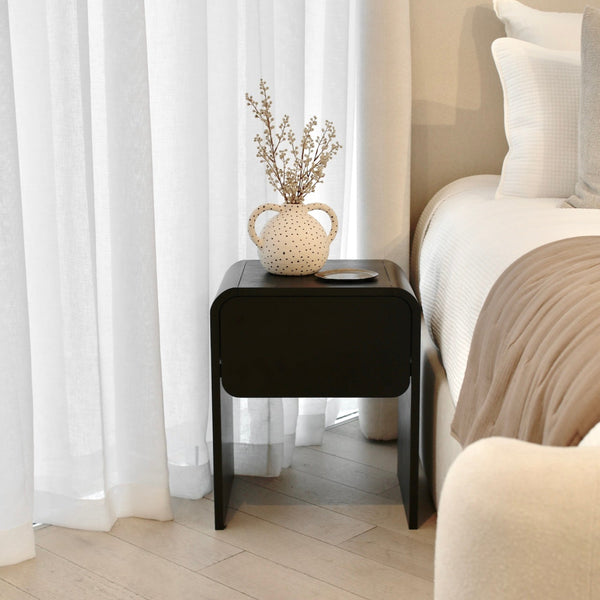 Oslo Bedroom Side Table - Black