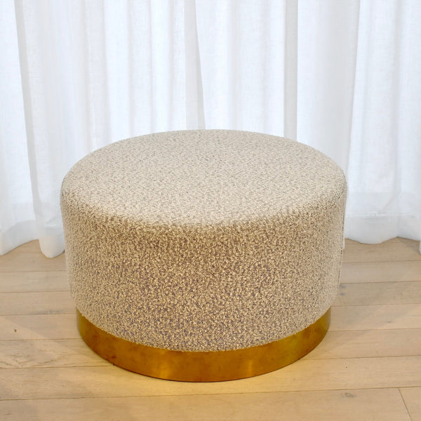 Milan Ottoman Large - Black & White Boucle