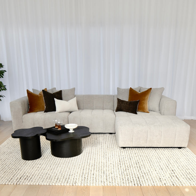Laurent 3 Seater with Reversible Chaise - Cuddle Cobblestone