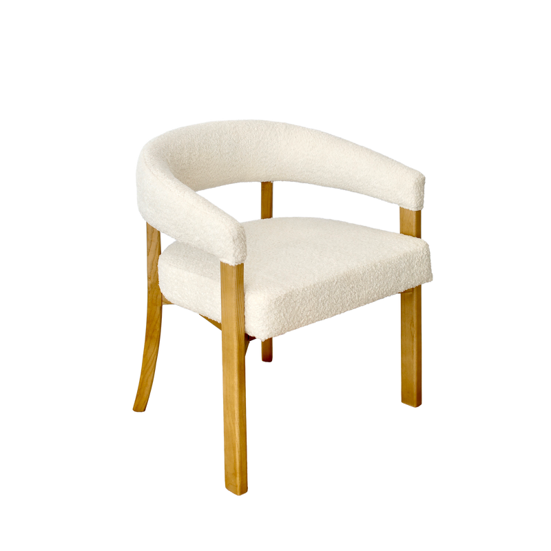 Berlin Dining Chair - White Boucle