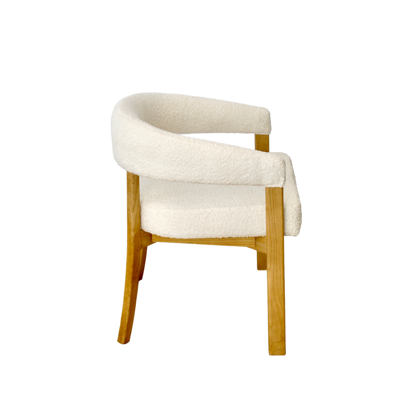 Berlin Dining Chair - White Boucle
