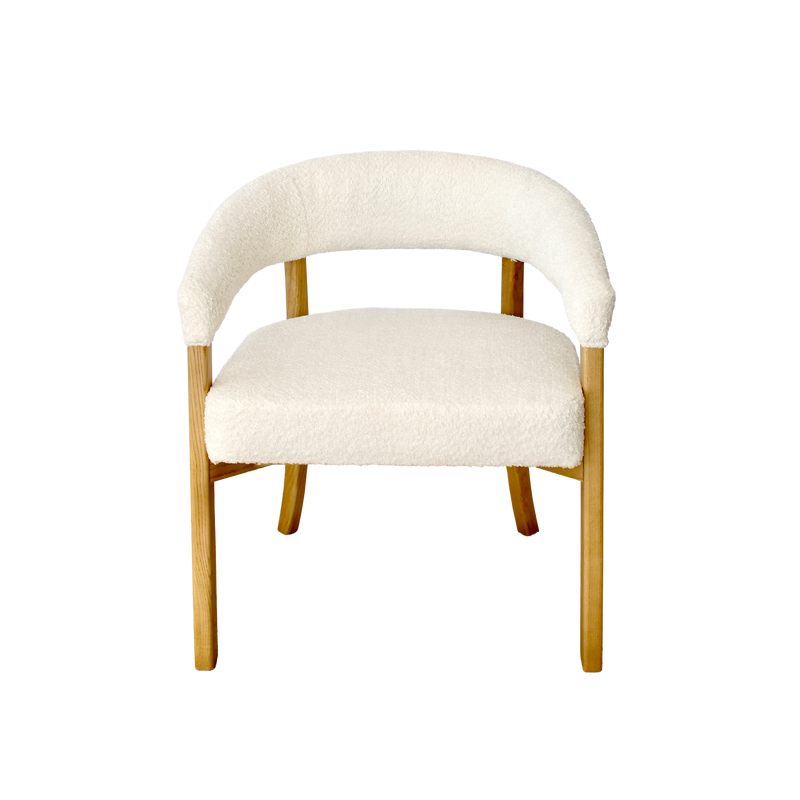 Berlin Dining Chair - White Boucle