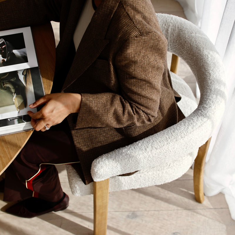Berlin Dining Chair - White Boucle