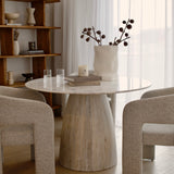 Alora Marble Wood Dining Table