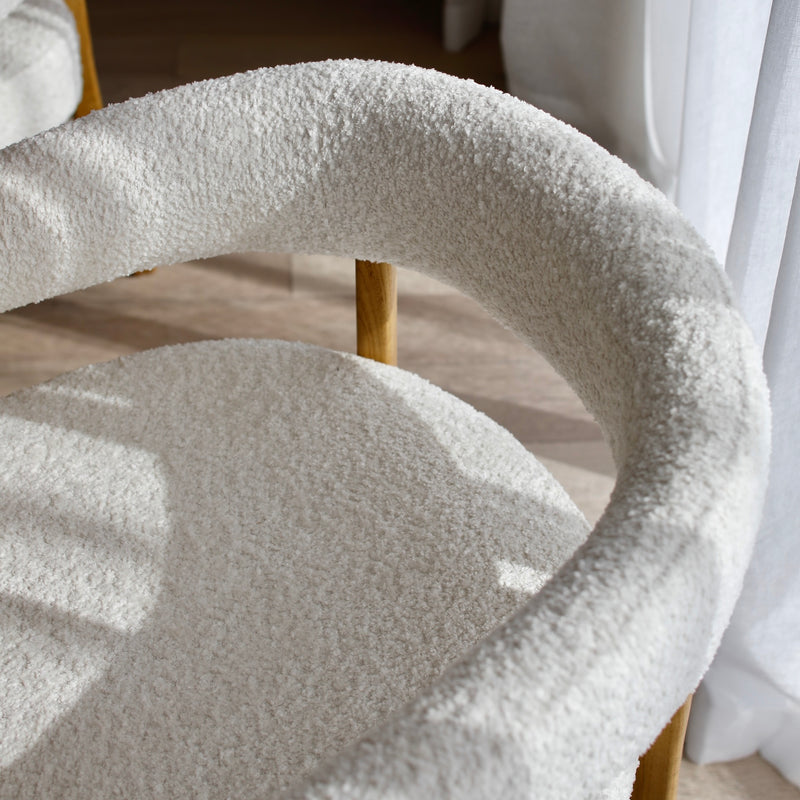Berlin Dining Chair - White Boucle