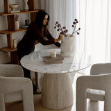 Alora Marble Wood Dining Table