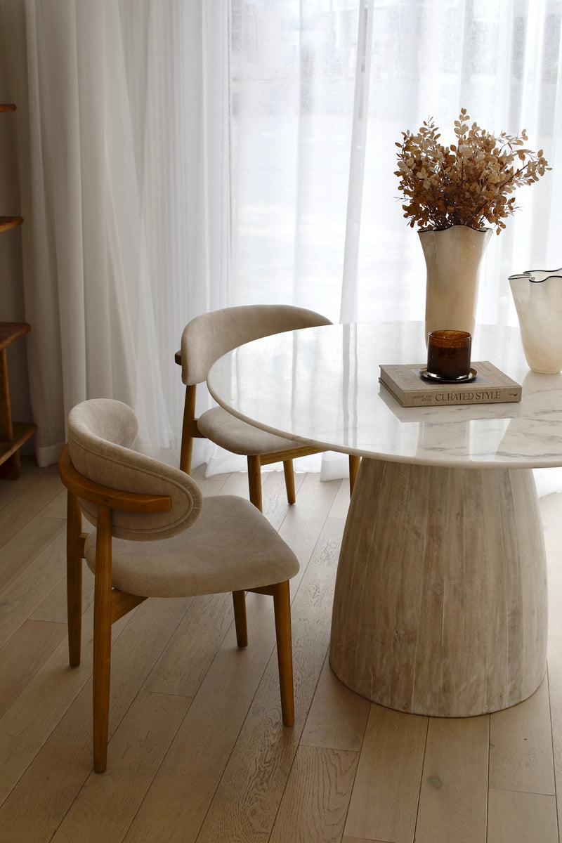 Sia Marble Wood Dining Table