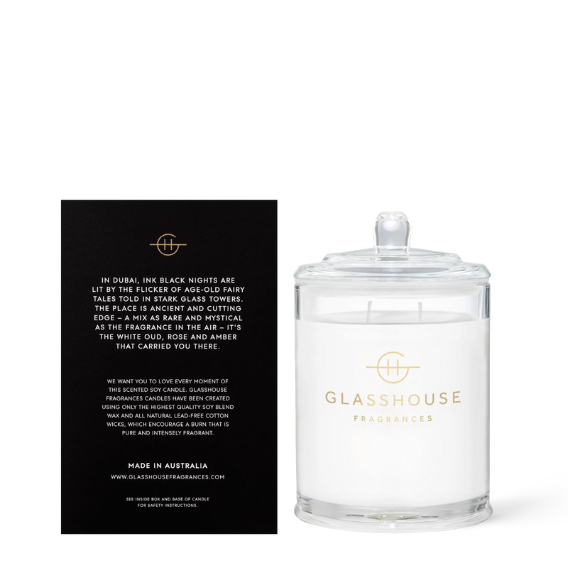 Glasshouse Arabian Nights 380g Candle - White Oud