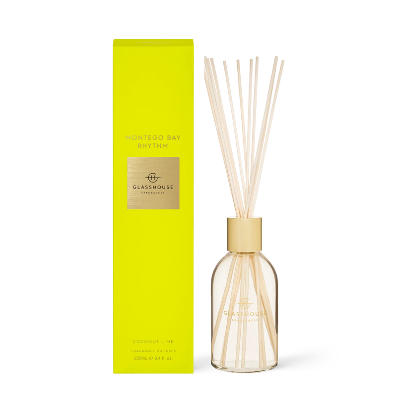 Glasshouse 250ml Montego Bay Rhythm Diffuser - Coconut & Lime