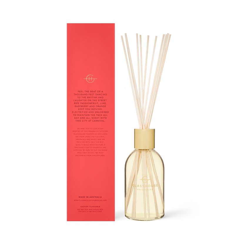 Glasshouse 250ml One Night in Rio Fragrance Diffuser - Passionfruit & Lime