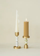 Gourd-Geous Candle Holder - M Yellow Speckle