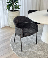 Esther Dining Chair - Black with Black Legs